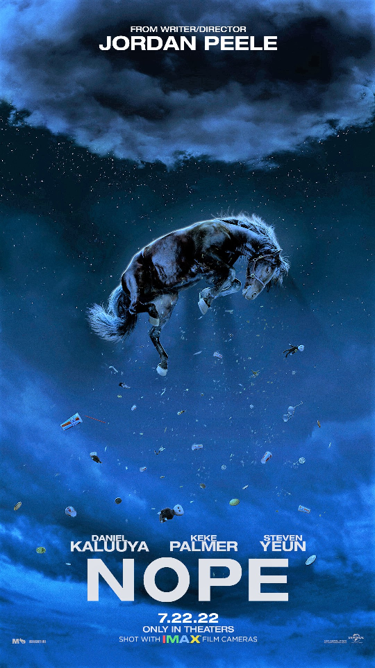 A recent poster for NOPE which depicts a horse in the sky.